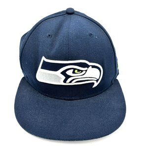 NFL Seattle Seahawks New Era 59fifty Cap Hat Size 7 Polyester Blue